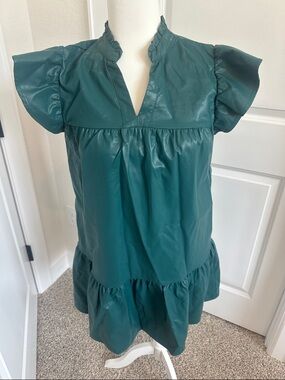 Pinch Teal Short-Sleeve Ruffle Tiered Tunic